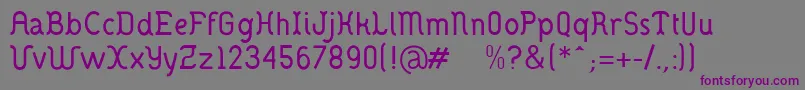 Czcionka Danoisemedium – fioletowe czcionki na szarym tle