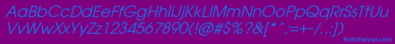 AvantiItalic Font – Blue Fonts on Purple Background