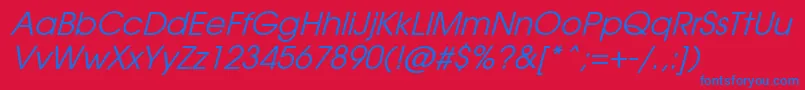 AvantiItalic Font – Blue Fonts on Red Background