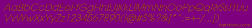 AvantiItalic Font – Brown Fonts on Purple Background