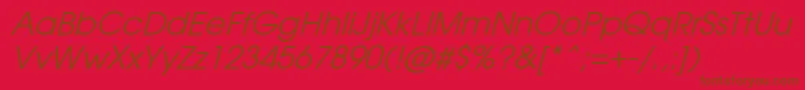 AvantiItalic Font – Brown Fonts on Red Background