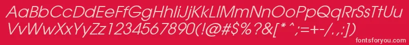 AvantiItalic Font – Pink Fonts on Red Background