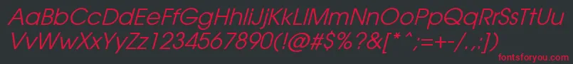 AvantiItalic-Schriftart – Rote Schriften auf schwarzem Hintergrund