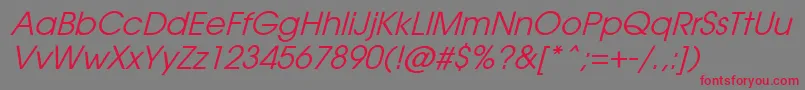 AvantiItalic Font – Red Fonts on Gray Background