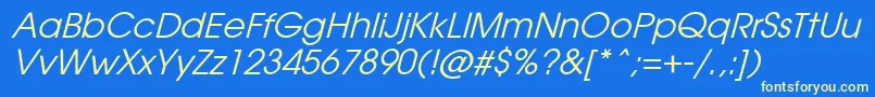 AvantiItalic Font – Yellow Fonts on Blue Background