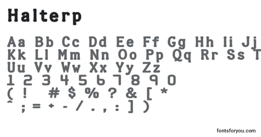 Halterp-fontti – aakkoset, numerot, erikoismerkit