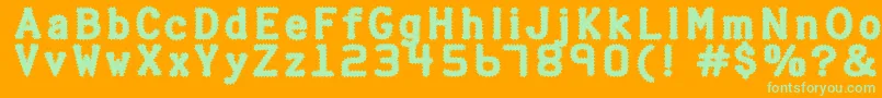 Halterp Font – Green Fonts on Orange Background