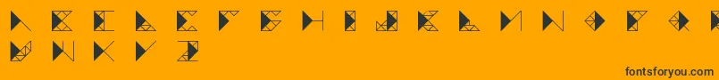 Trianglefutura-Schriftart – Schwarze Schriften auf orangefarbenem Hintergrund