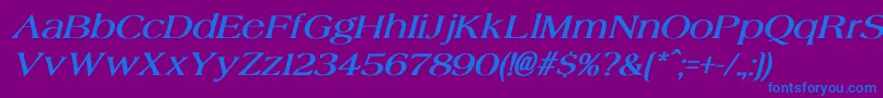 Weitere Informationen zur AgateBoldItalic-Schriftart AgateBoldItalic-Schriftart – Blaue Schriften auf violettem Hintergrund