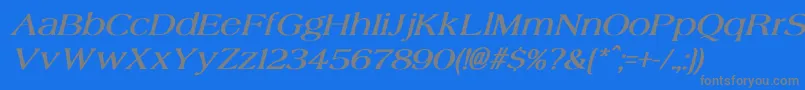 フォントAgateBoldItalic – 青い背景に灰色の文字