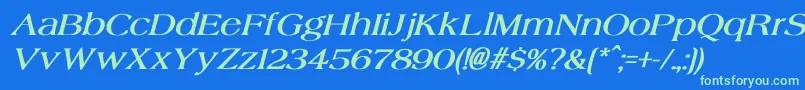 AgateBoldItalic Font – Green Fonts on Blue Background