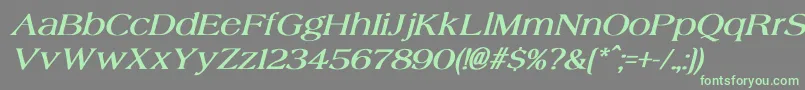 AgateBoldItalic Font – Green Fonts on Gray Background