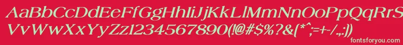 AgateBoldItalic Font – Green Fonts on Red Background