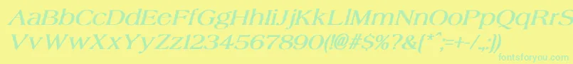 AgateBoldItalic Font – Green Fonts on Yellow Background