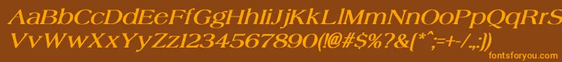 AgateBoldItalic Font – Orange Fonts on Brown Background