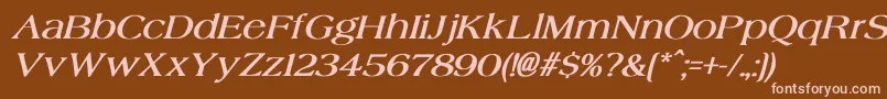 AgateBoldItalic Font – Pink Fonts on Brown Background