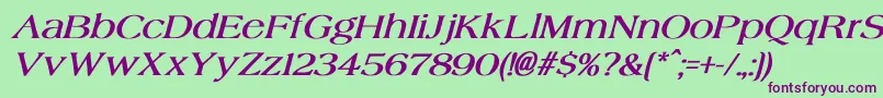 AgateBoldItalic Font – Purple Fonts on Green Background