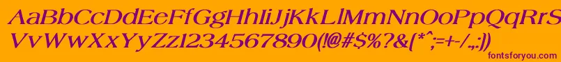 AgateBoldItalic Font – Purple Fonts on Orange Background