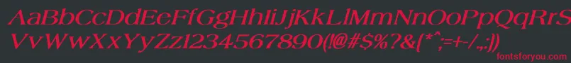 AgateBoldItalic Font – Red Fonts on Black Background