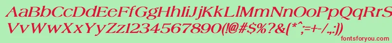 AgateBoldItalic Font – Red Fonts on Green Background