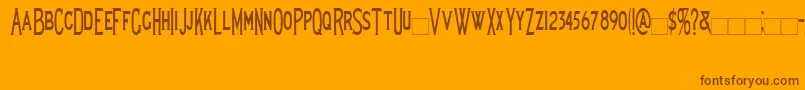 Lewishamcondensed-fontti – ruskeat fontit oranssilla taustalla