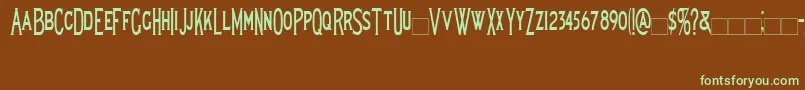 Lewishamcondensed-fontti – vihreät fontit ruskealla taustalla
