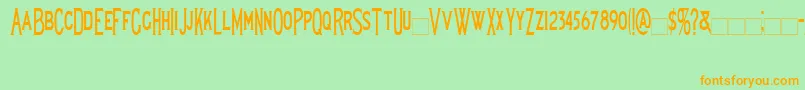 Lewishamcondensed Font – Orange Fonts on Green Background