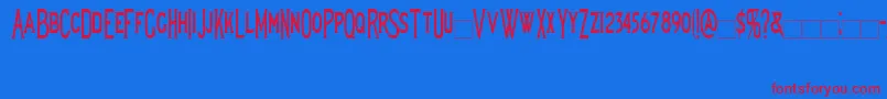 フォントLewishamcondensed – 赤い文字の青い背景