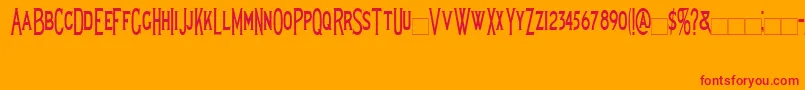 Lewishamcondensed Font – Red Fonts on Orange Background