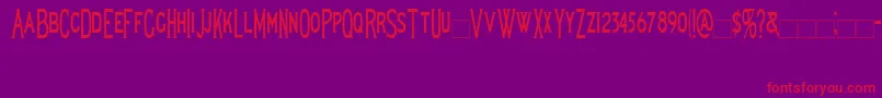Lewishamcondensed-fontti – punaiset fontit violetilla taustalla