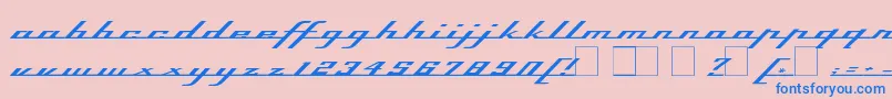 Topspeed Font – Blue Fonts on Pink Background