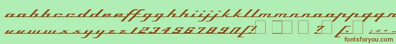 Topspeed Font – Brown Fonts on Green Background