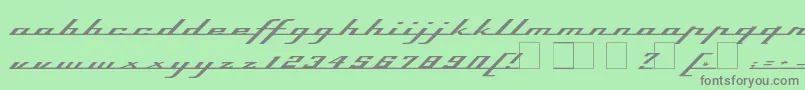 フォントTopspeed – 緑の背景に灰色の文字