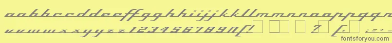 フォントTopspeed – 黄色の背景に灰色の文字