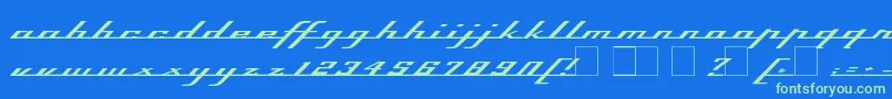 Topspeed Font – Green Fonts on Blue Background