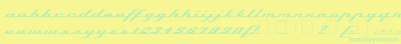 Czcionka Topspeed – zielone czcionki na żółtym tle
