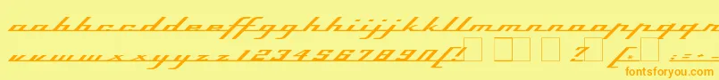 Topspeed Font – Orange Fonts on Yellow Background