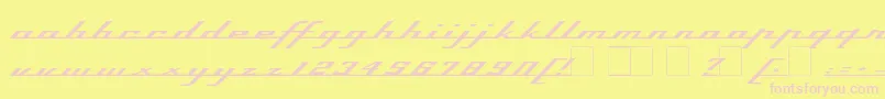 Topspeed-fontti – vaaleanpunaiset fontit keltaisella taustalla