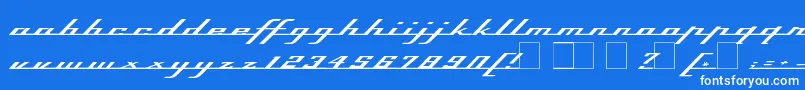 Topspeed Font – White Fonts on Blue Background
