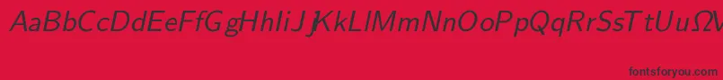 CmSansserifSlanted Font – Black Fonts on Red Background