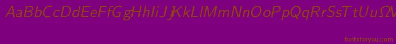 CmSansserifSlanted Font – Brown Fonts on Purple Background