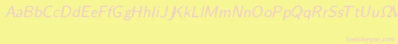 CmSansserifSlanted Font – Pink Fonts on Yellow Background