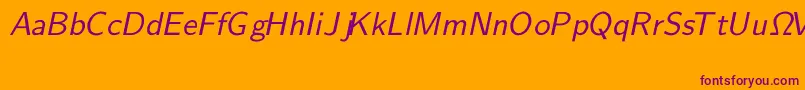 CmSansserifSlanted Font – Purple Fonts on Orange Background