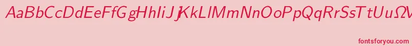 CmSansserifSlanted Font – Red Fonts on Pink Background