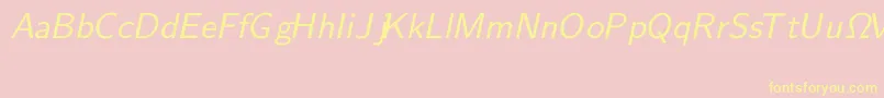 CmSansserifSlanted Font – Yellow Fonts on Pink Background