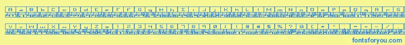 BinaryXBrk Font – Blue Fonts on Yellow Background