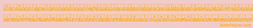 フォントBinaryXBrk – オレンジの文字がピンクの背景にあります。