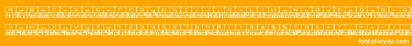 BinaryXBrk-Schriftart – Weiße Schriften auf orangefarbenem Hintergrund