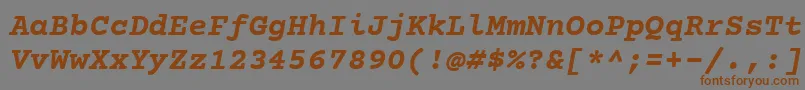 CourierPrimeBoldItalic Font – Brown Fonts on Gray Background