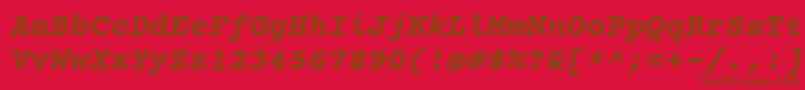 CourierPrimeBoldItalic Font – Brown Fonts on Red Background